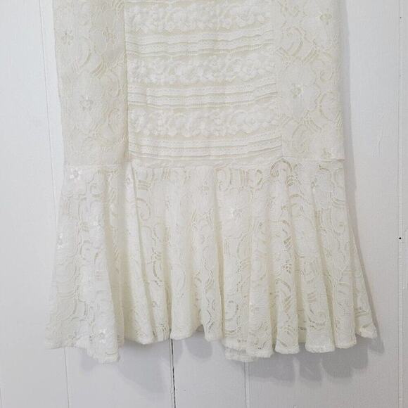 Venus Womens Ivory Bohemian All Over Lace Sleeveless Bodycon Dress Size X-Small - Picture 5 of 14